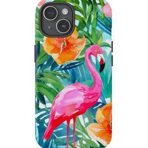 Funda para teléfono Flamingo, Estuches resistentes, Regalos de vacaciones Pink Flamingo, iPhone 15 Pro Max, iPhone 14, iPhone 13, Samsung Galaxy, Estuches S23, Viajes