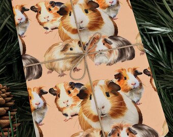 Guinea Pig Wrapping Papers, Cute Pet Gift Wrap Roll for Guinea Pig Lovers, Hamster Themed Wrapping Paper, Small Animal Gift Wrap Supplies