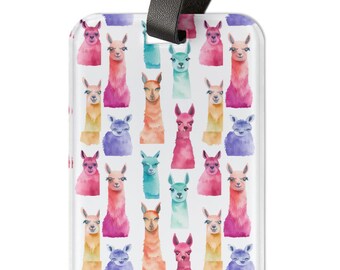 Llama Luggage Tag, Identification Tag, Travel Accessories, Llama Lover Practical Gift, Gift for Girl, Backpack Tag, Vacation Travel Gift
