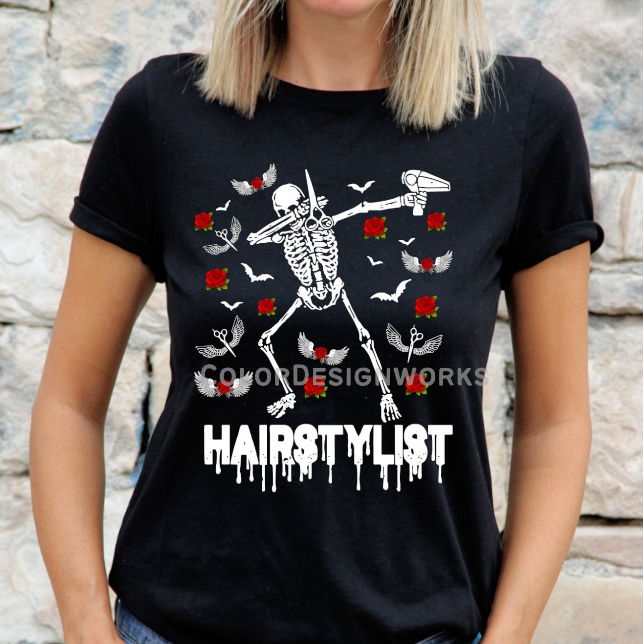 Dabbing Skeleton Tshirt; Hairstylist Barber Halloween Shirt Dabbing Skeleton Tshirt; Hairstylist Barber Halloween Shirt