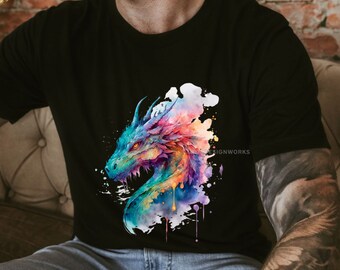 Colorful Dragon Shirt, Dragon T-shirt, Dragon Lover Gift, Dragon gifts, Mythology Dragons, Unisex Jersey Short Sleeve Tee