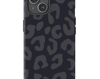 Black Leopard Phone Case, iPhone Tough Phone Cases, iPhone 15 Pro Max, iPhone 14 13 12 11 10, Samsung Galaxy S22 S23, Leopard Gifts for Her