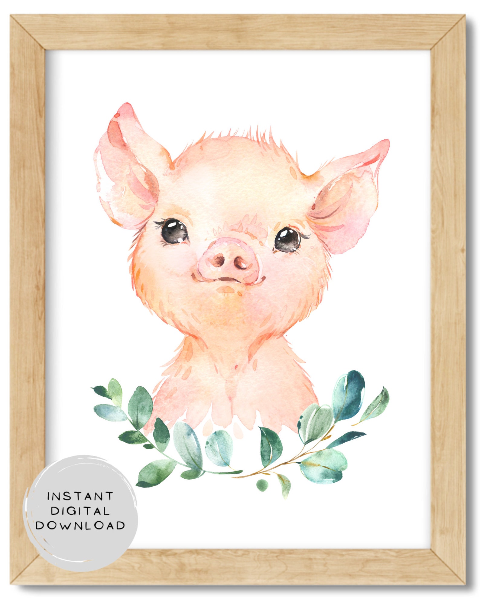 Printable 4 Sizes Included. This Sweet Baby Pig is Perfect for a ...