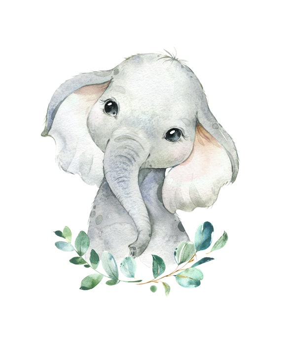 Printable 4 Sizes Included. This Sweet Baby Elephant is | Etsy