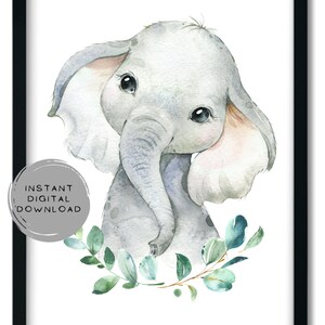 Printable 4 Sizes Included. This Sweet Baby Elephant is Perfect for a ...