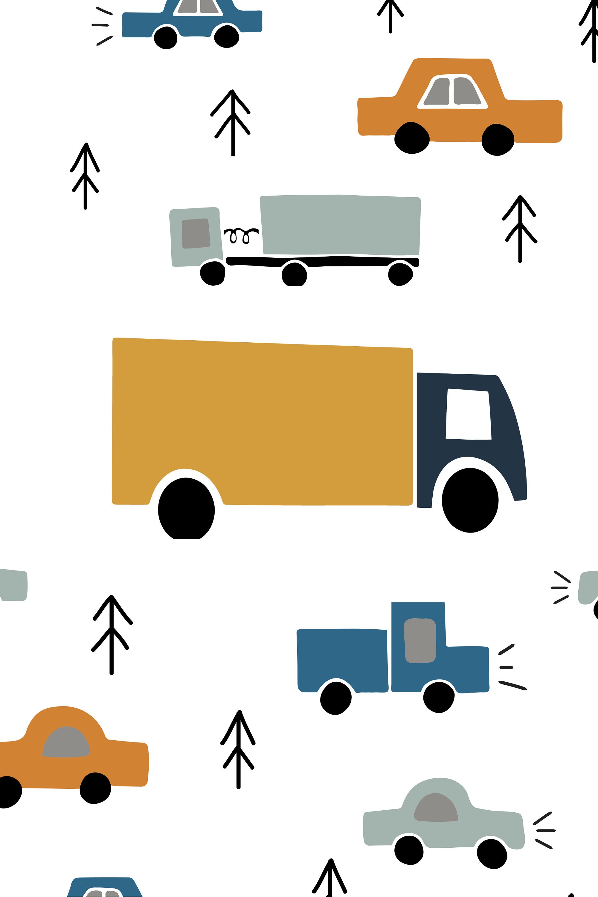 Printable Car Pattern Instant Digital Download. Four Different, Easy to ...