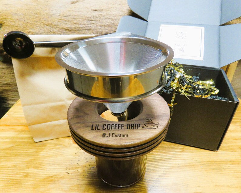 LIL COFFEE DRIP Pour Over Coffee Handmade With Walnut Wood Etsy