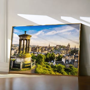 Edinburgh Painting, Scotland Travel Print, Edinburgh Castle Poster, Scottish Wall Art, Colorful Watercolor Landscape, Edinburgh Skyline Art