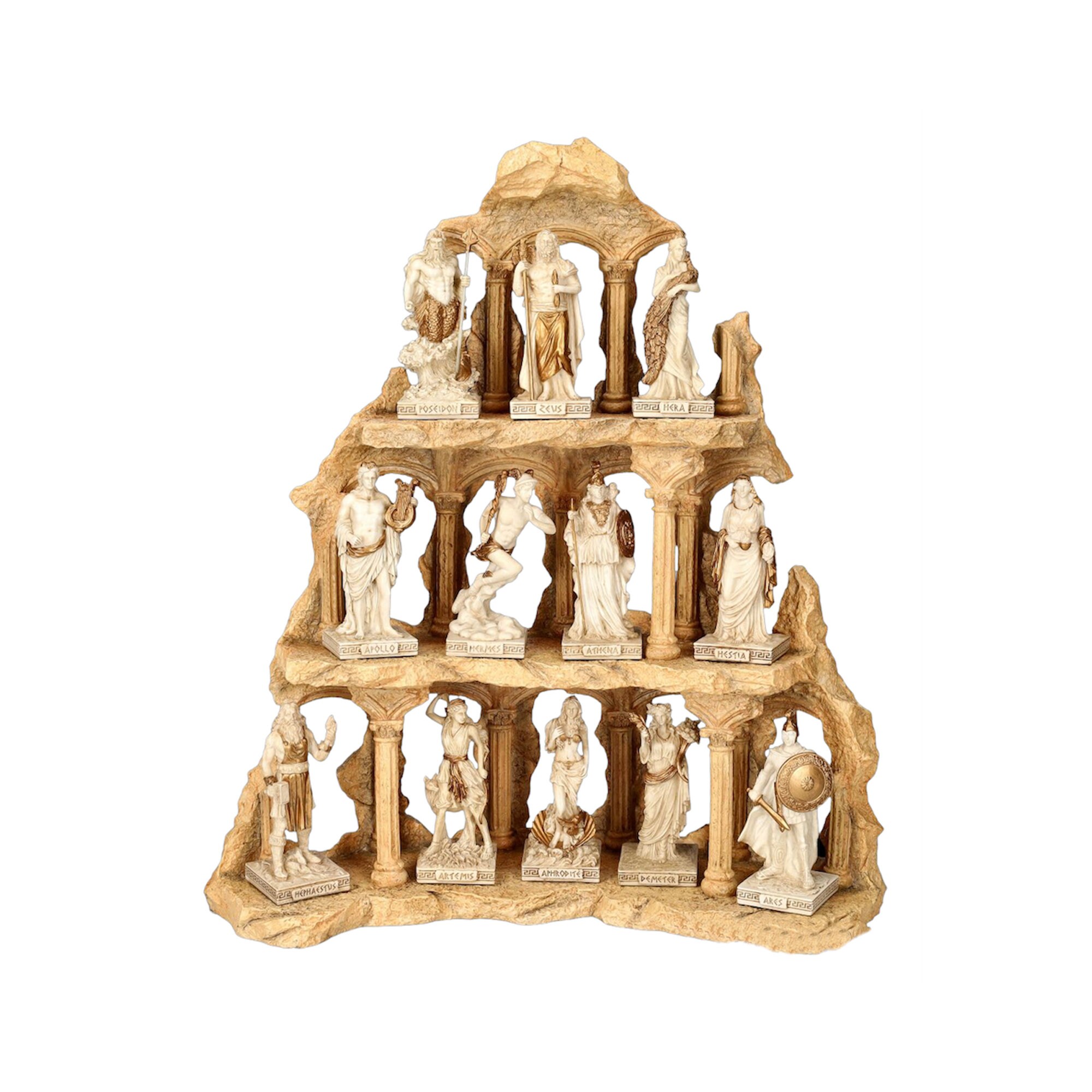 Greek Gods Figurines With Temple Display Handpainted Etsy Australia