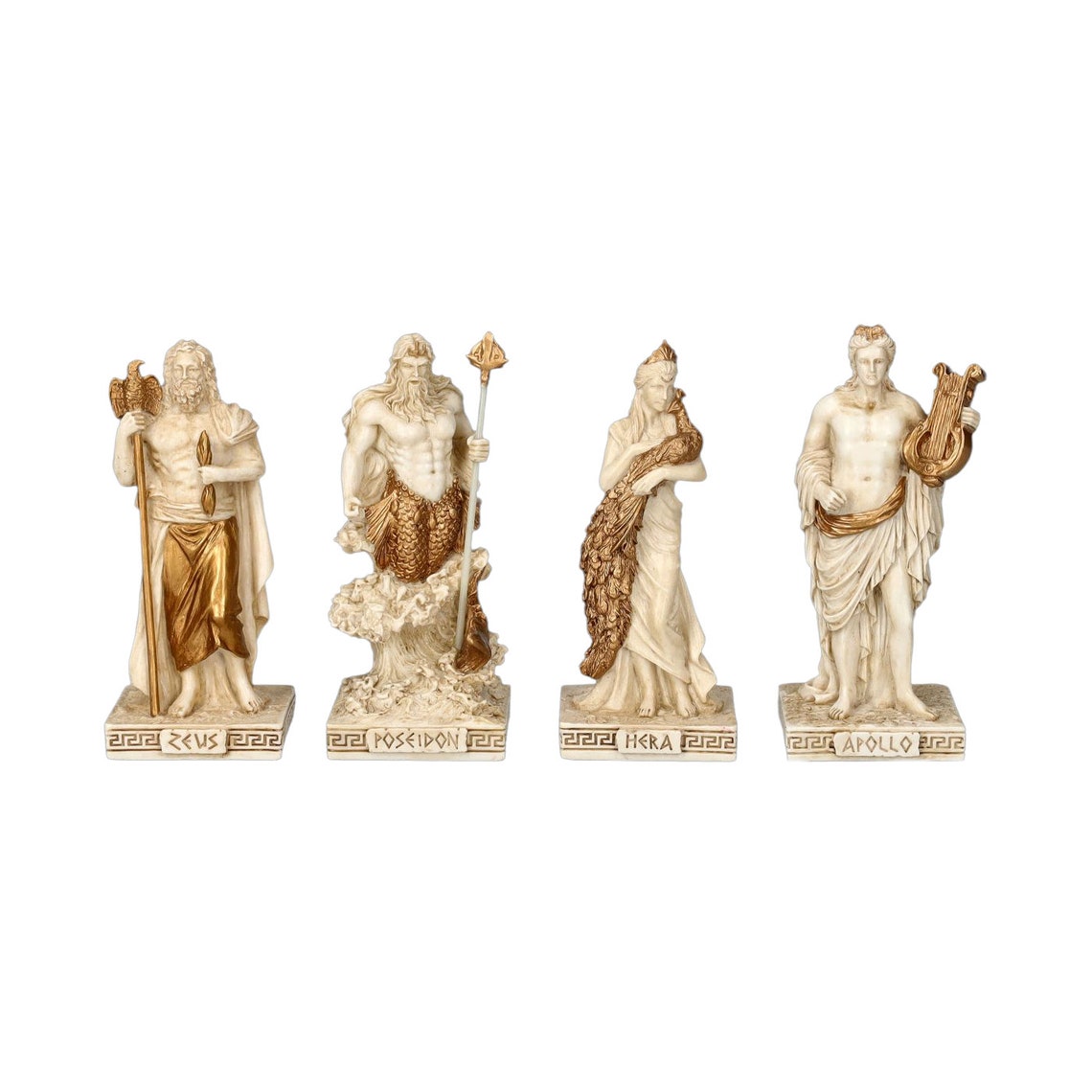 Greek Gods Figurines With Temple Display Handpainted Etsy