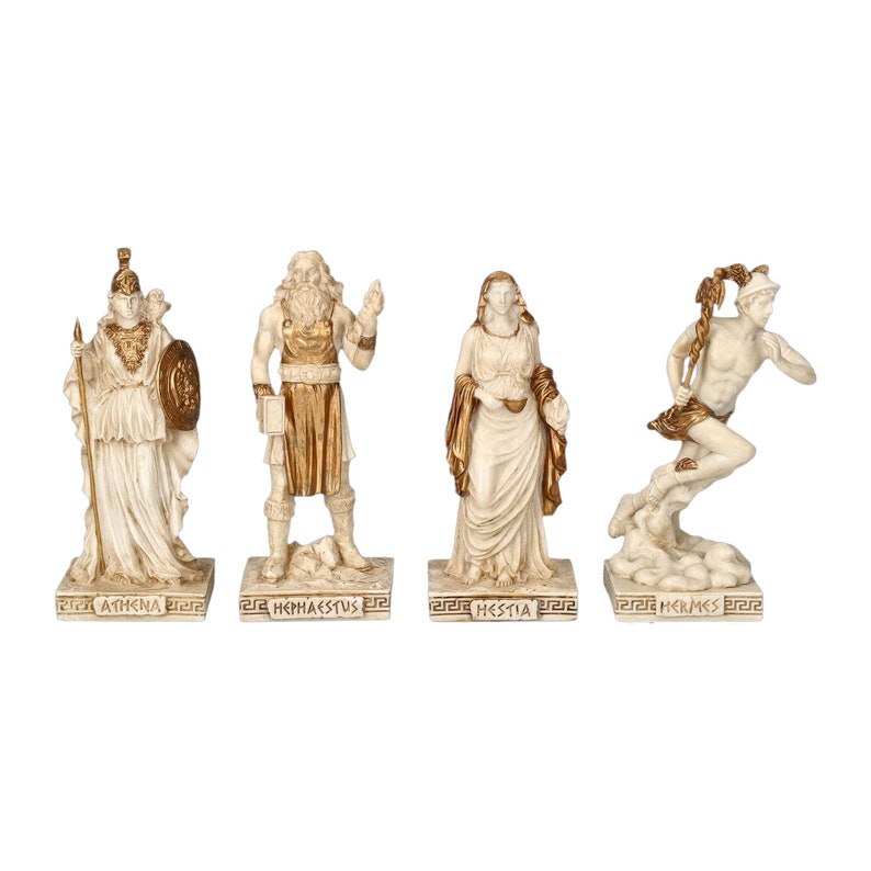 Greek Gods Figurines With Temple Display Handpainted Etsy Australia