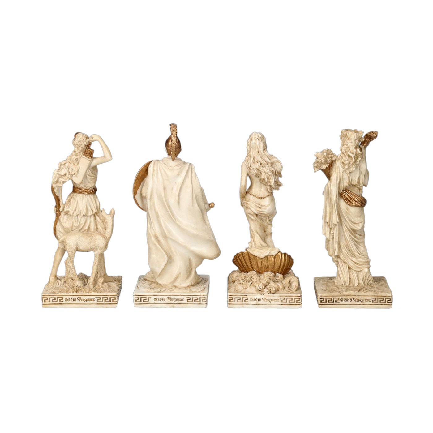 Greek Gods Figurines With Temple Display Handpainted Etsy