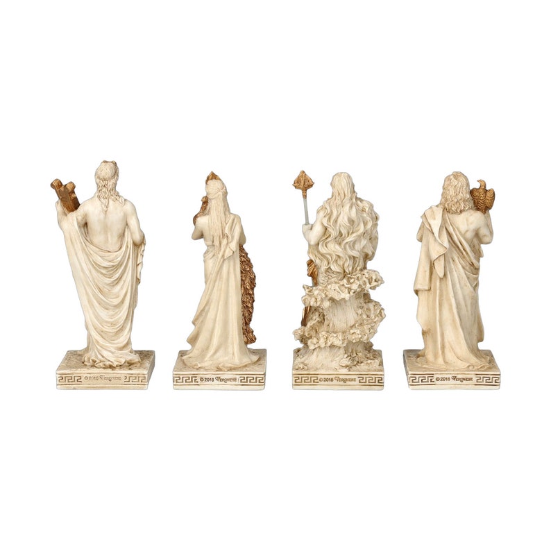 Greek Gods Figurines With Temple Display Handpainted Etsy