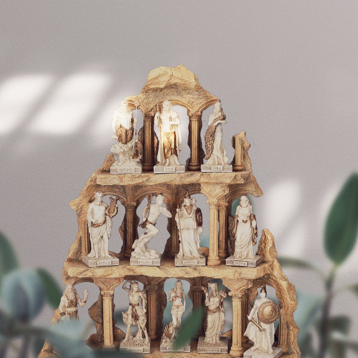 Greek Gods Figurines With Temple Display Handpainted Etsy