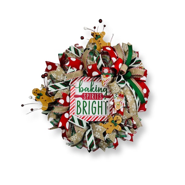 Christmas Baking Wreath, Gingerbread Wreath, Classic Christmas Wreath