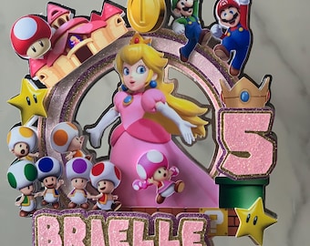 Mario Peach Amine cake topper  with free random mini topper