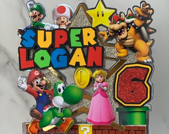Mario Cake topper 1 with free random mini topper