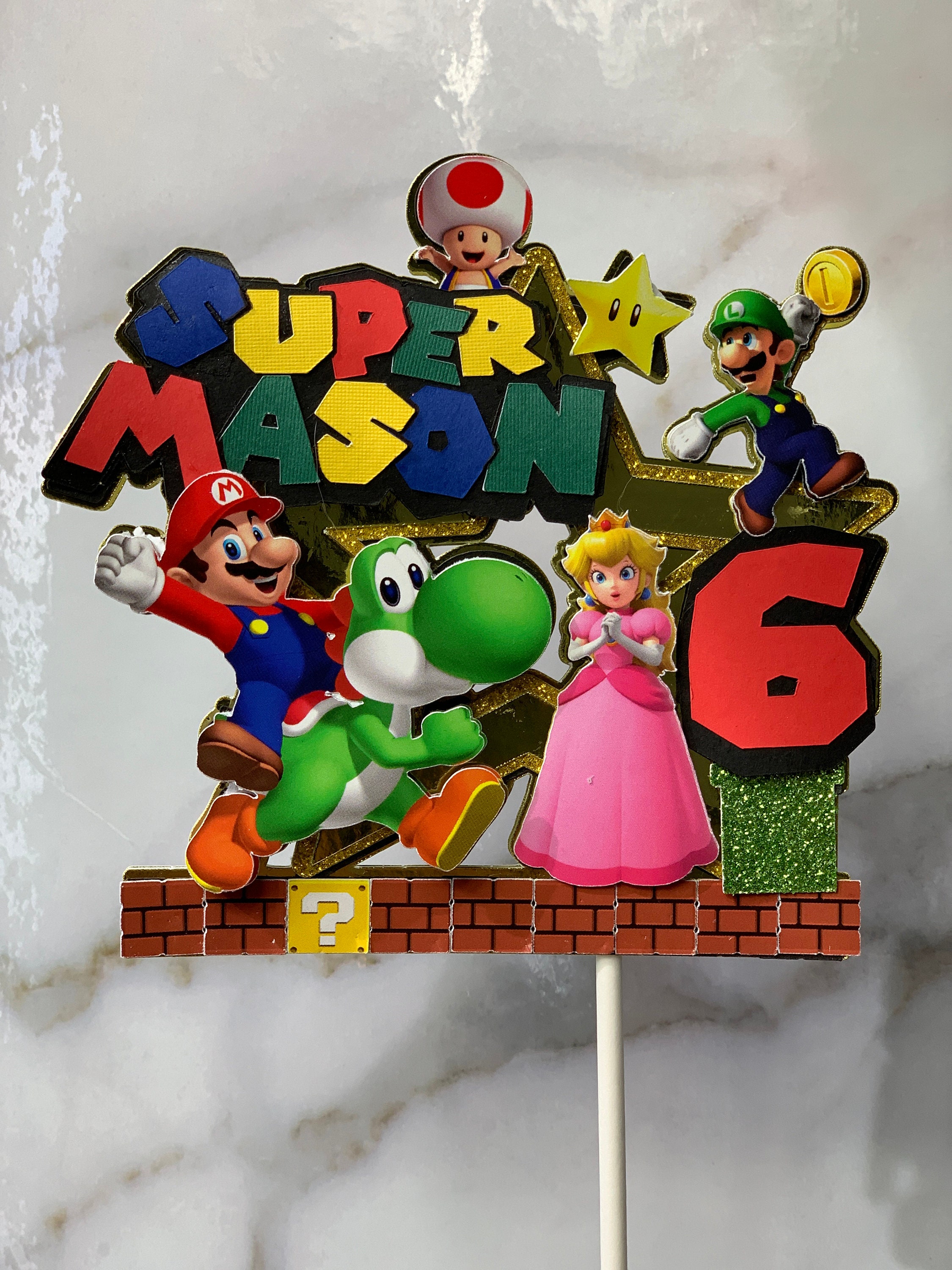 Surper Mario Custom Cake Topper スーパーマリオカスタムケーキトッパー Etsy