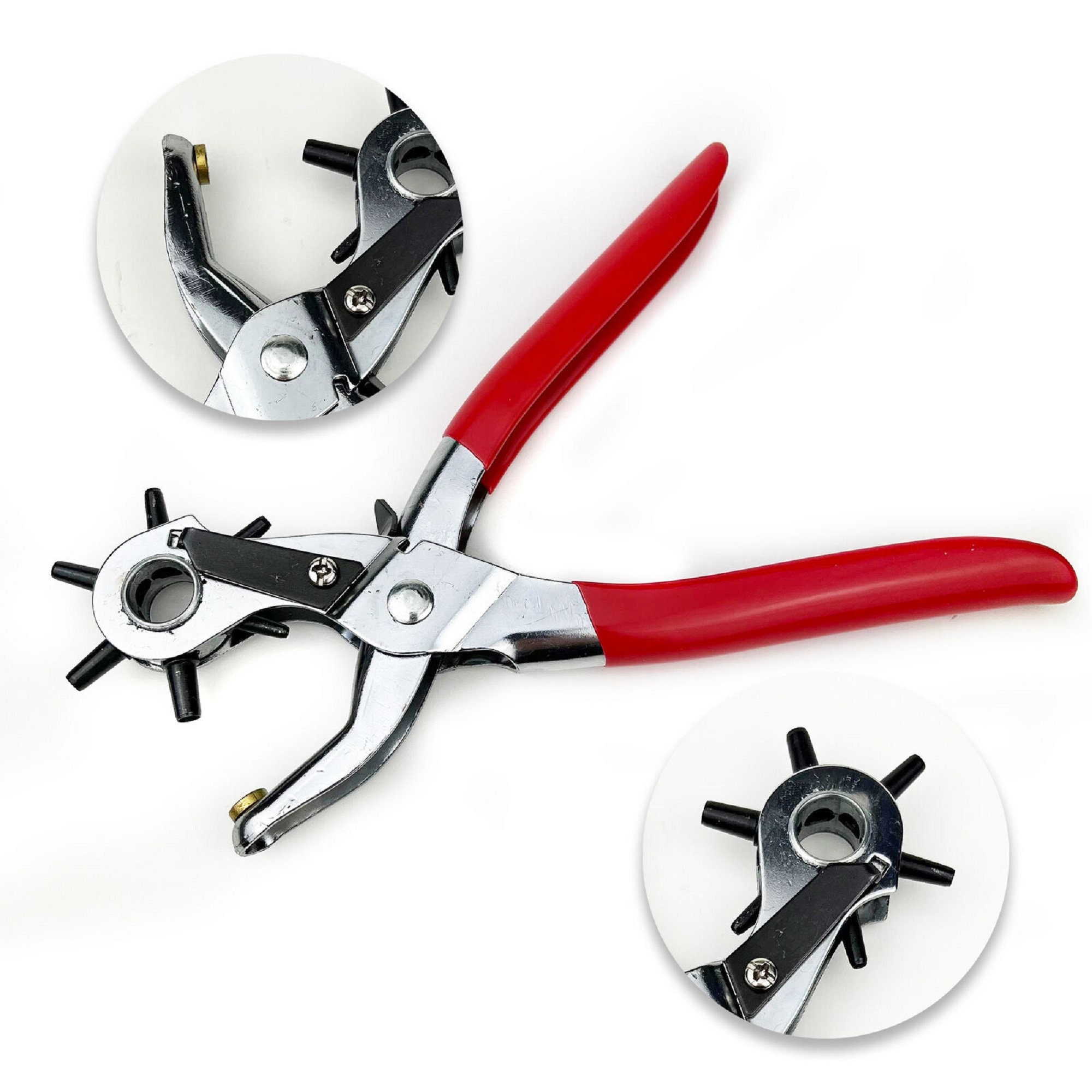 Rotary 5 Hole Leather Fabric Hole Punch 0.8, 1, 1.2, 1.5 and 2 Mm Punches  Plier 185 