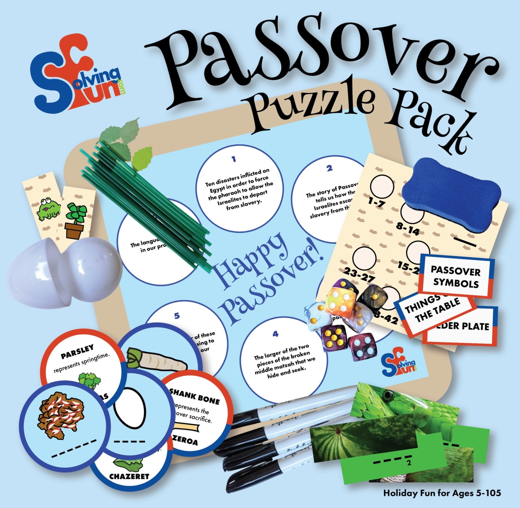 Passover Puzzle Pack Games and Puzzles for Your Seder Great