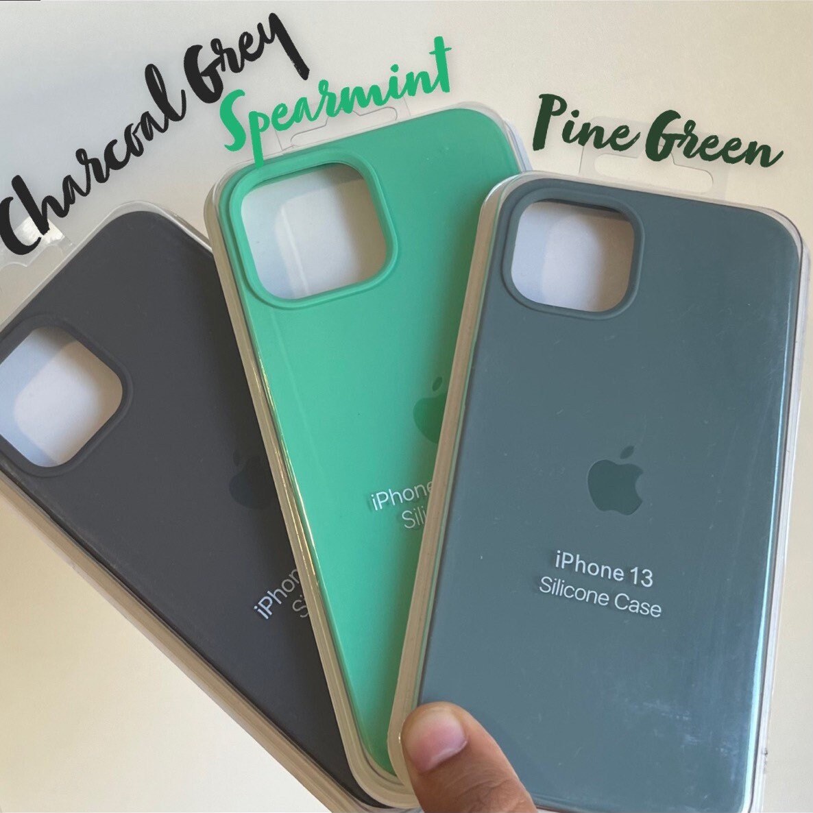 Iphone Silicone Case Dark Charcoal Gray Gray Spearmint Mint Etsy