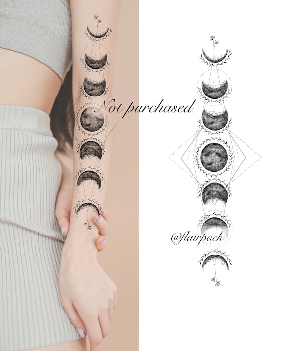 Phases of Moon Tattoo Drawing Instant Download Moon Cycle - Etsy Phases of Moon Tattoo Drawing Instant Download Moon Cycle - Etsy