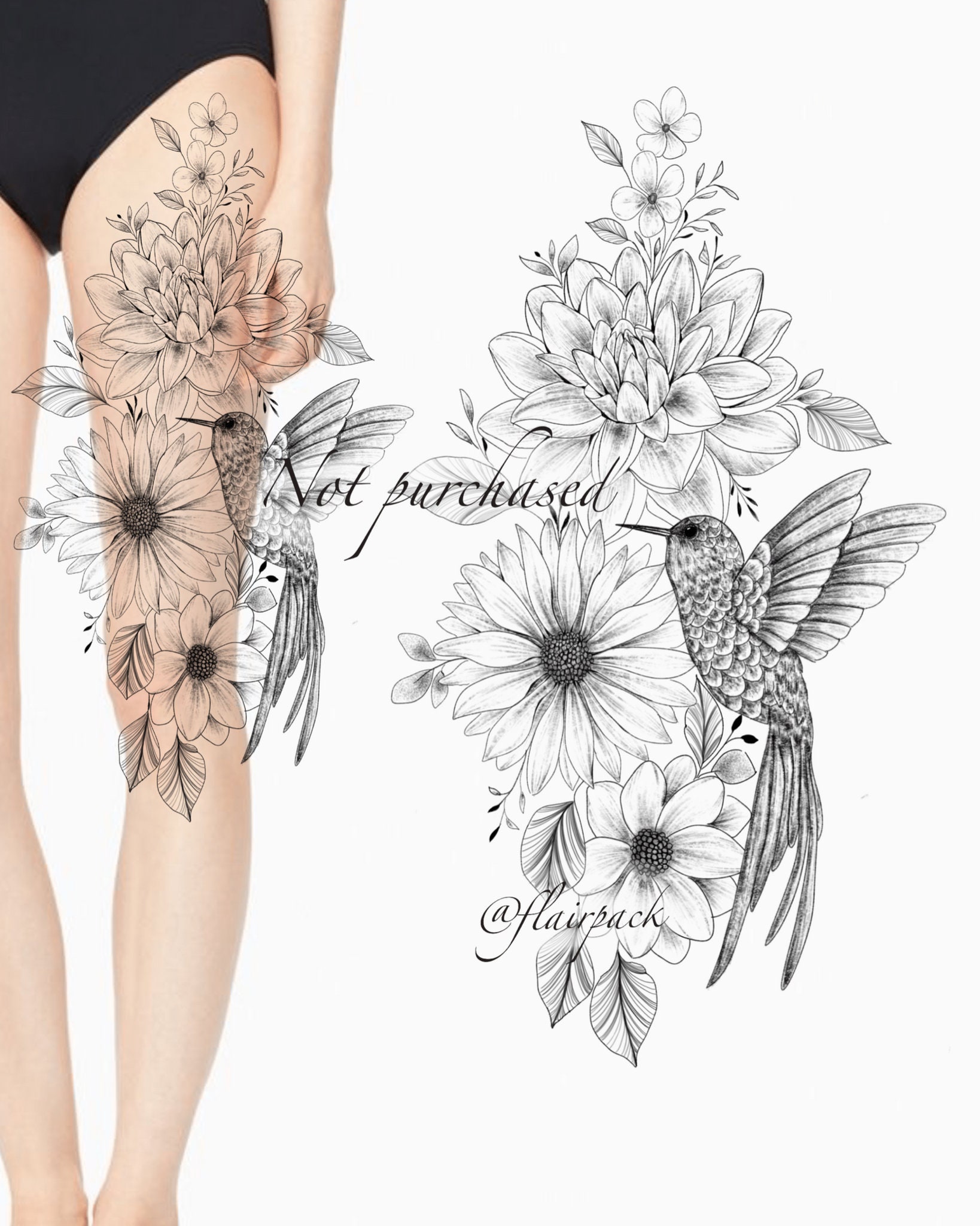 Dahlia Tattoo - Etsy Dahlia Tattoo - Etsy