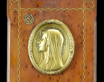 Lourdes Maagd Maria Staande Plaquette Frame Vintage