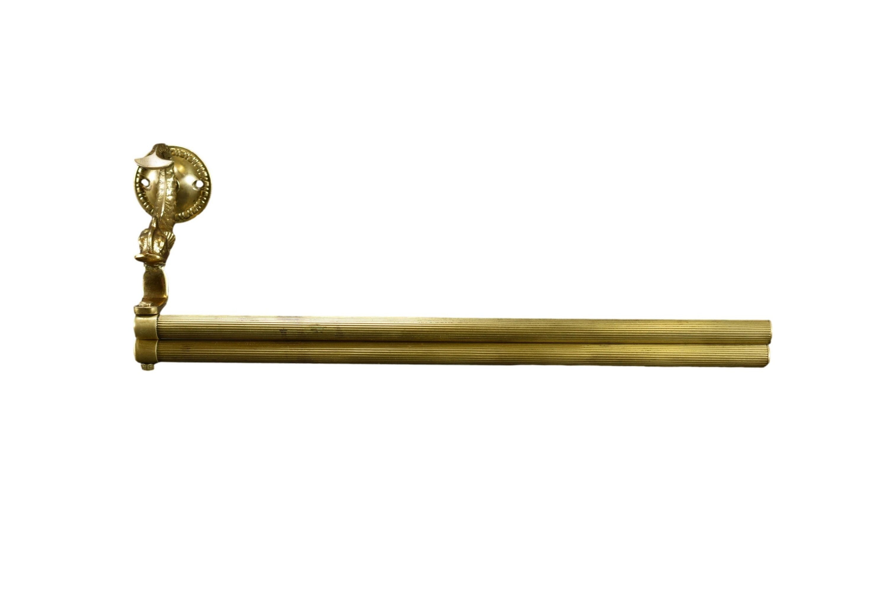 Vintage Dolphin Brass Towel Bar Bathroom Rail 