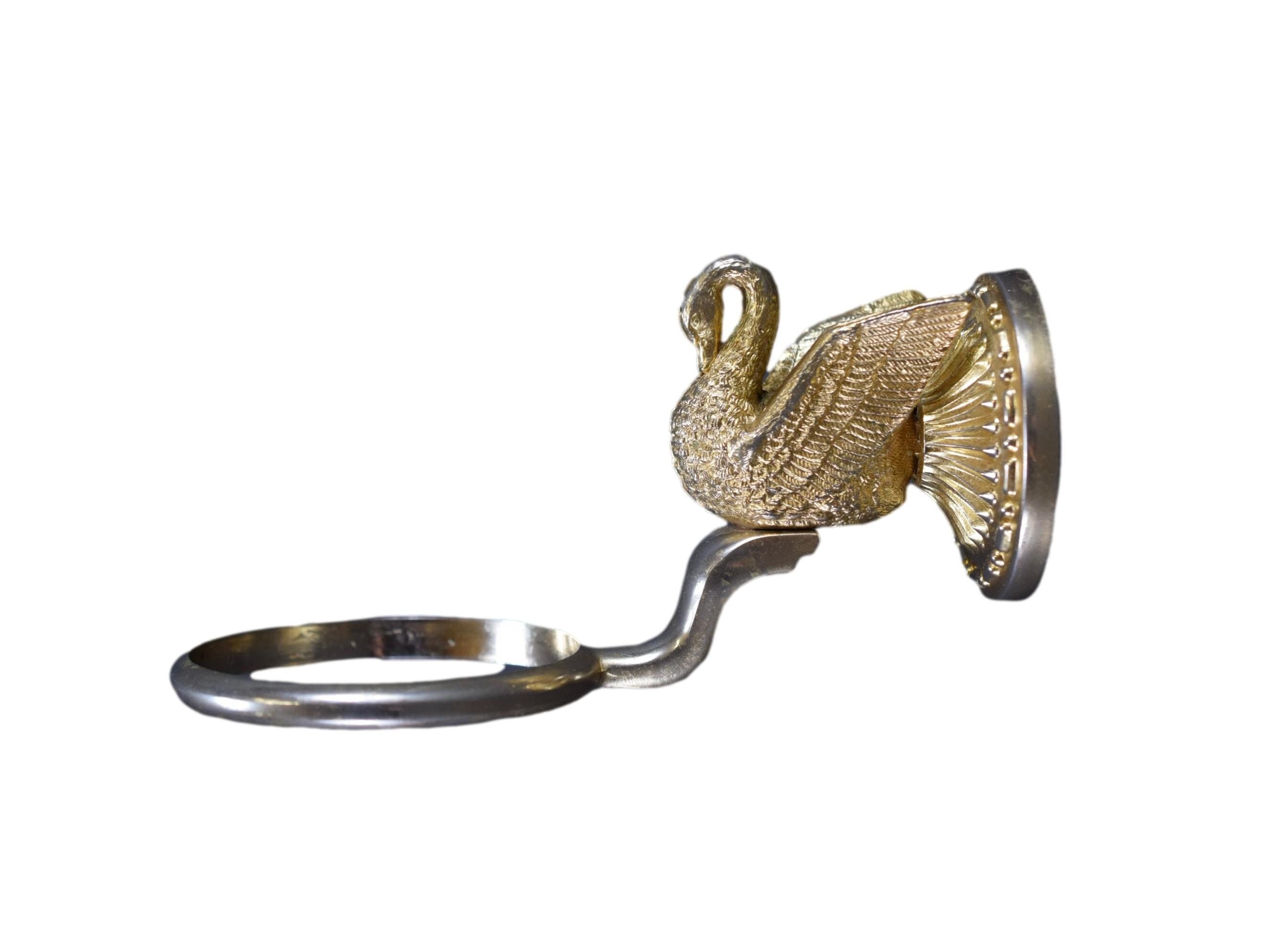 Vintage Swan Brass Hand Towel Ring Salle de Bain Cintre Tasse Brosse à Dents