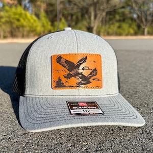 Richardson 112- Ducks, Duck Hunting Hat, Hat for Men, Gifts for Men, Leather Patch Hat, Richardson 112