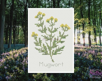 Mugwort Cross Stitch Pattern - Alchemy, Sacred Herbs, Botanical Magic, Dream Herb, Magic Herb, Sacred Plant, Healing Plant, Ancient Remedy
