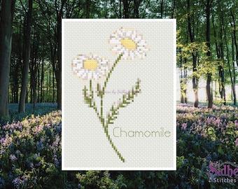 Chamomile Cross Stitch Pattern - Alchemy, Sacred Herbs, Botanical Magic, Magic Herb, Sacred Plant, Healing Plant, Ancient Remedy