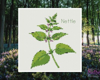 Nettle Cross Stitch Pattern - Alchemy, Sacred Herbs, Botanical Magic, Magic Herb, Sacred Plant, Healing Plant, Ancient Remedy