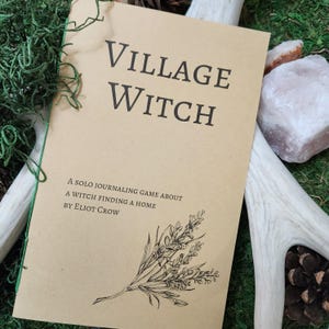 Revista de juegos de diario en solitario Village Witch, tapa blanda, encuadernado a mano, TTRPG