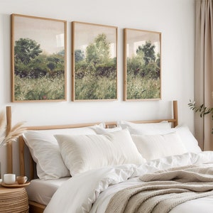 Landschaft 3er-Set Prints, Landschaft Wandkunst, Wohnzimmer Wandkunst, Sommer Cottage Wanddekoration, Schlafzimmer Wanddekoration, DIGITAL DOWNLOAD - LS183