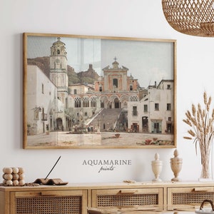 Amalfi Print, Amalfi Painting, Italy Wall Art, Vintage Mediterranean Landscape Print, Summer Wall Art, Italian Gift, INSTANT DOWNLOAD