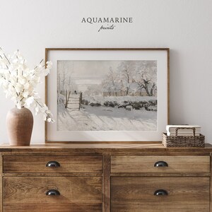 Rustic Holiday Decor, Winter Landscape Print, White Tones Wall Art, Vintage Winter Printable Art, Christmas Gift for Her, PRINTABLE WALL ART