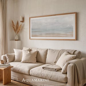 Neutral Coastal Landscape, Beach Painting, Coastal Wall Art, Horizontal Fine Art Printing, PRINT & SHIP