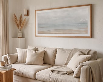 Neutral Coastal Landscape, Beach Painting, Coastal Wall Art, Horizontal Fine Art Printing, PRINT & SHIP