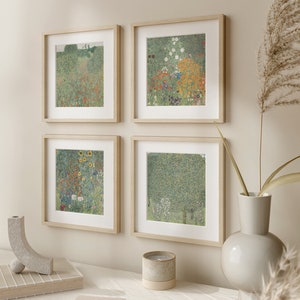 Spring Garden Print Set of 4, Landscape Square Prints, Beautiful Summer Cottage Wall Art, Rustic Wall Decor, DIGITAL DOWNLOAD - LS149