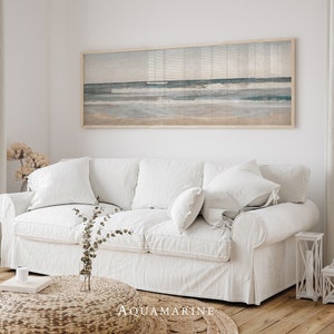 Beach Landscape Print, PRINT & SHIP, Horizontal Coastal Wall Art, Beach House Wall Decor, Panoramic Canvas Print, Living Room Wall Art