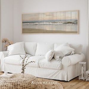 Beach Landscape Print, PRINT & SHIP, Horizontal Coastal Wall Art, Beach House Wall Decor, Panoramic Canvas Print, Living Room Wall Art