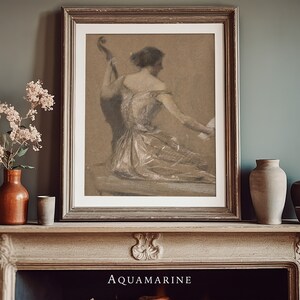 Impression portrait de femme, cadeau musique, cadeau pour mélomane, cadeau sur le thème de la musique, décoration murale musique vintage, TÉLÉCHARGEMENT IMMÉDIAT - DS003