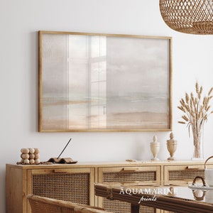 Impressão de paisagem silenciosa, pintura minimalista de praia, arte de parede de casa de praia, arte de parede costeira, arte de parede neutra, DOWNLOAD INSTANTÂNEO - SE080