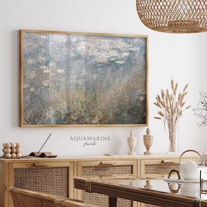 Impressão de nenúfares, pintura de nenúfares, arte de parede vintage, impressão de jardim de primavera, linda impressão de arte de jardim de flores, DOWNLOAD DIGITAL, LS139