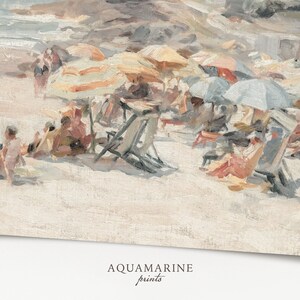 Vintage Beach Painting, Pastel Coastal Wall Art, Vintage Seaside Wall Art, Beach House Decor, Summer Wall Art, DIGITAL DOWNLOAD, SE075