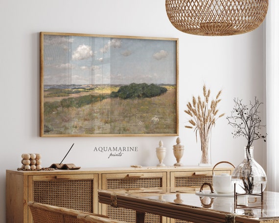 Antique Painting of Southampton, Country Wall Art, Coastline Painting, Vintage Seascape Art, Farmhouse Wall Art, INSTANT DOWNLOAD - LS004
