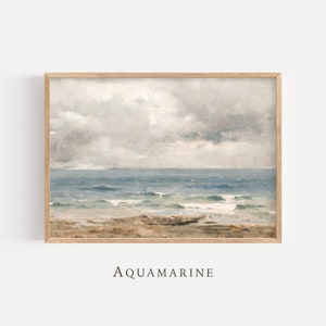 Beach Landscape Print, Beach Landscape Wall Art, Coastal Wall Art, Ocean Painting, Pastel Tones Printable Art, DIGITAL DOWNLOAD - SE165