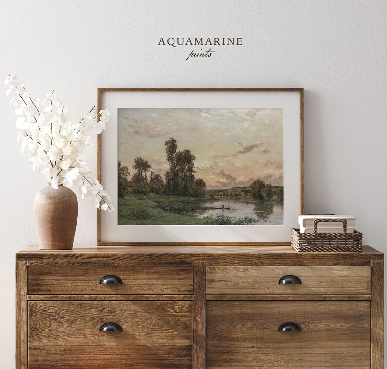 Summer Landscape Painting, Summer Wall Art, French Landscape Print, French Decor, Modern Farmhouse Print, Rustic Decor,  DIGITAL DOWNLOAD